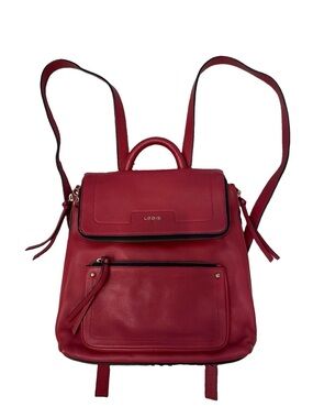 Lodis Red Leather Backpack Stellene